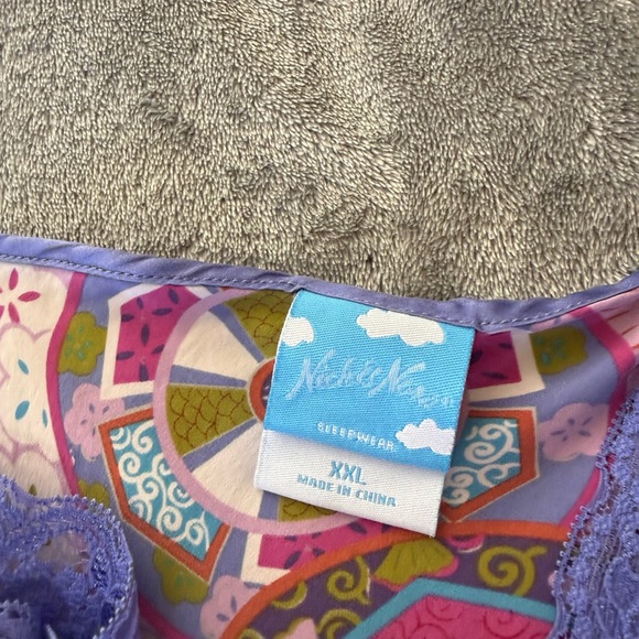 Nick & Nora Asian Dragon Silk Nightgown Nightie Slip Dress Plus Size XXL Cozy - Picture 10 of 12